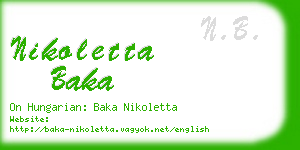 nikoletta baka business card